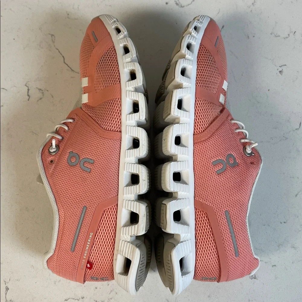 On Running On Cloud 5 Sneakers Women's Flamingo/Pearl Size 6.5 - Picture 8 of 17